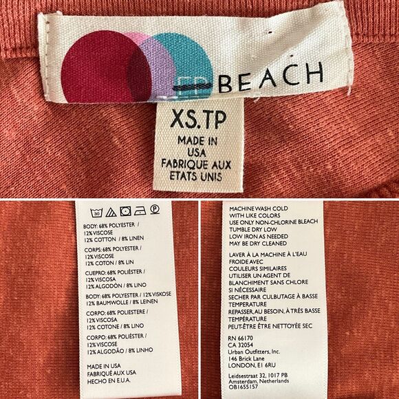 New FP Beach Alice Wide Flare Leg Jumpsuit One-piece Cinnamon Tie Shoulder XS - Picture 4 of 12